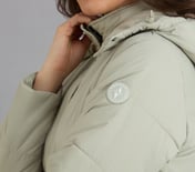 QUILTED WAIST CINCHED JACKET, YELLOW/BLUE