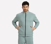 AIRY TRAVELLER FLEECE JACKET, OFF WHITE/NAVY