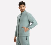 AIRY TRAVELLER FLEECE JACKET, OFF WHITE/NAVY