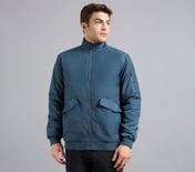 DOUBLE POCKET JACKET, TAUPE/BLUE