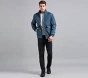 DOUBLE POCKET JACKET, TAUPE/BLUE