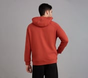 SKECHERS CORDED PANEL HOODIE, CHARCOAL/ORANGE