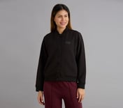 QUILTED SNAP BUTTON JACKET, BLACK