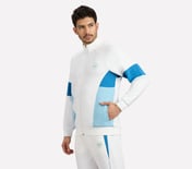 MENS CRICKET TRACK JACKET, WHITE