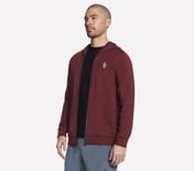 SKECH KNITS ULTRA GO FULL ZIP, RED Apparel Lateral View