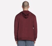 SKECH KNITS ULTRA GO FULL ZIP, RED Apparel Top View