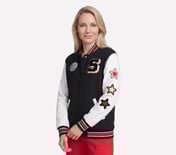 SKECHERS CLASSIC VARSITY JACKET, BLACK