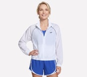 SKECHERS PERFORMANCE TRACK JACKET, WHITE