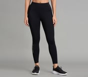 RIB PANELLED LEGGINGS, BLACK