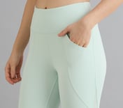 POWER MESH PANELLED LEGGINGS, YELLOW/BLUE