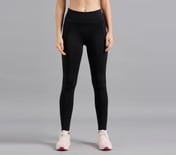 BASIC COTTON BRANDED LEGGINGS, BLACK