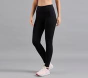 BASIC COTTON BRANDED LEGGINGS, BLACK