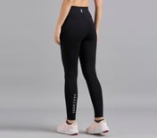 BASIC COTTON BRANDED LEGGINGS, BLACK