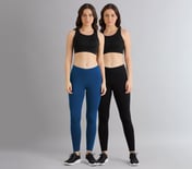 PACK OF 2 LEGGING, LUGGAGE/BLACK