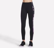 GOSTRETCH WINTER BLOOM LEGGING, BLACK/LAVENDER/PINK Apparel Lateral View