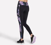 GOSTRETCH WINTER BLOOM LEGGING, BLACK/LAVENDER/PINK Apparel Top View
