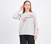 EARTH FLORAL BRANDING SWEATSHIRT, LIGHT GREY