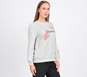 EARTH FLORAL BRANDING SWEATSHIRT, LIGHT GREY
