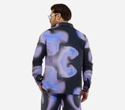 MENS TECHNO PRINT SHACKET, BLK/GRY/ROYAL