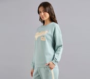 SKECHERS APPLIQUED SWEATSHIRT, OFF WHITE/NAVY