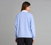 OVERSIZED LONG SLEEVED TEE, GRAY/AQUA/PINK Apparel Left View