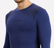COMPRESSION RUNNER TEE, LT. BLUE/YELLOW