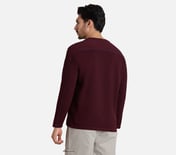 OVERSIZED CONTRAST FLATLOCK TEE, BURGUNDY/PINK