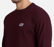 OVERSIZED CONTRAST FLATLOCK TEE, BURGUNDY/PINK