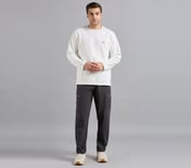 OVERSIZED CONTRAST FLATLOCK TEE, WHITE Apparel Right View