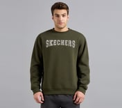 FRONT LINEAR BRANDING SWEATSHIRT, BROWN/SAGE
