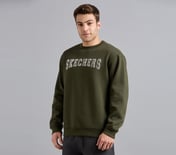 FRONT LINEAR BRANDING SWEATSHIRT, BROWN/SAGE