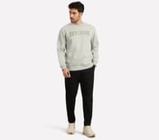 FRONT LINEAR BRANDING SWEATSHIRT, CHARCOAL/LT. GRAY