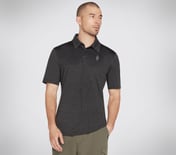 ON THE ROAD POLO, BLACK/CHARCOAL Apparel Lateral View