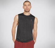 ON THE ROAD MUSCLE TANK, BLACK/CHARCOAL