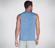 ON THE ROAD MUSCLE TANK, BLUE/WHITE Apparel Top View
