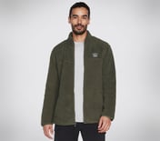 SKECHERS SHERPA JACKET, OOLIVE Apparel Lateral View
