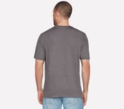 ACTION T-SHIRT, BLACK/CHARCOAL Apparel Top View