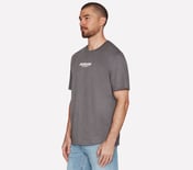 ACTION T-SHIRT, BLACK/CHARCOAL Apparel Bottom View