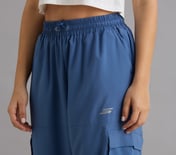 ACTIVE WOVEN JOGGER, WHITE/PERIWINKLE