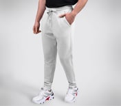 EARTH PEACE JOGGERS, WHITE/TAN Apparel Top View