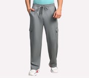 ATHLEISURE CARGO JOGGERS, TAN/CHARCOAL Apparel Lateral View