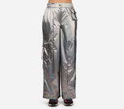 MULTI PANELLED METALLIC CARGO, AQUA/LIME