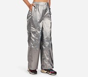 MULTI PANELLED METALLIC CARGO, AQUA/LIME
