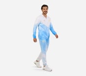 MI FAN PRINTED PANTS, WHT/NVY/BLUE