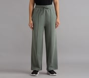 PIN TUCK PANTS, BROWN/OLIVE Apparel Lateral View