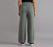 PIN TUCK PANTS, BROWN/OLIVE Apparel Left View