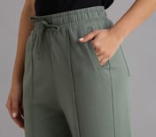PIN TUCK PANTS, BROWN/OLIVE Apparel Right View