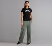 PIN TUCK PANTS, BROWN/OLIVE Apparel Right View
