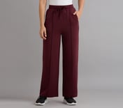 PIN TUCK PANTS, BURGUNDY/PINK Apparel Lateral View