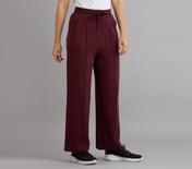 PIN TUCK PANTS, BURGUNDY/PINK Apparel Bottom View